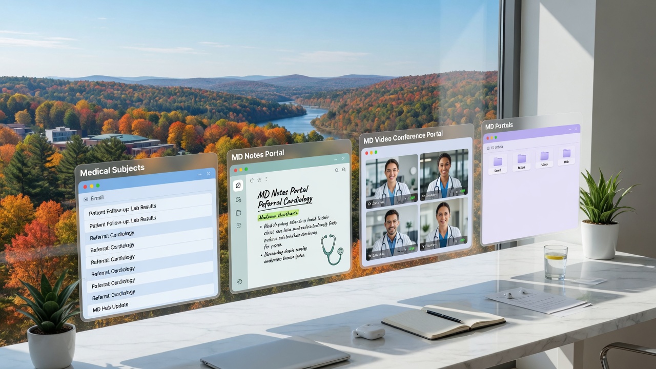 Learn portal on desk and phone